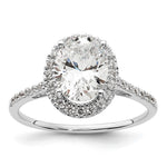 14k Two-tone Halo (Holds 2.5 carat (9x) Oval Center) 1/3 carat Diamond Semi-mount Engagement Ring