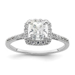 14k White Gold Halo (Holds 1.25 carat () Cushion Center) 1/4 carat Diamond Semi-mount Engagement Ring