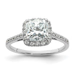 14k White Gold Halo (Holds 1.75 carat () Cushion Center) 1/4 carat Diamond Semi-mount Engagement Ring