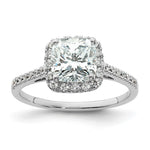 14k Two-tone Halo (Holds 1.75 carat () Cushion Center) 1/4 carat Diamond Semi-mount Engagement Ring