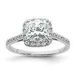 14k Two-tone Halo (Holds 1.75 carat () Cushion Center) 1/4 carat Diamond Semi-mount Engagement Ring