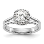 14kw Cushion Halo Diamond Semi-mount Split Shank Engagement Ring