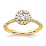 14ky Round Halo Diamond Semi-mount Engagement Ring
