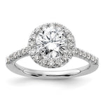 14k White Gold Halo (Holds 1.5 carat () Round Center) 1/2 carat Diamond Semi-mount Engagement Ring
