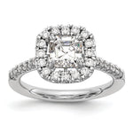 14k White Gold Halo (Holds 1.25 carat () Asscher-cut Center) 1/2 carat Diamond Semi-mount Engagement Ring