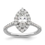 14k White Gold Halo (Holds 1.25 carat (10.3x) Marquise Center) 1/2 carat Diamond Semi-mount Engagement Ring
