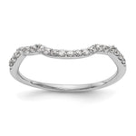 14k White Gold 1/6 carat Diamond Contoured Complete Wedding Band
