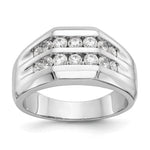 True Origin 14K White Gold Men's 1/2 carat Lab Grown Diamond VS D E F Double Channel Heirloom Band