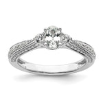 14k White Gold Three Stone Semi-Mount Including 2- Side Stones Engagement Ring