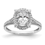 14k White Gold Vintage 1ct Oval Halo Dia Semi-Mount Ring