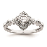 14k White Gold Vintage Halo Round Semi-Mount Engagement Ring