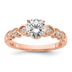 14k Rose Gold Diamond Semi-Mount Engagement Ring