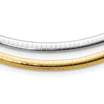 14k Two-tone Reversible White and Yellow Domed Omega Necklace