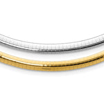 14k Reversible White & Yellow Domed Omega Necklace