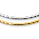 14k Two-tone Lightweight Reversible Omega Necklace Plus Heart Chain Extender
