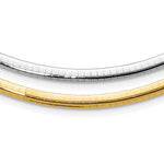14k Two-tone Lightweight Reversible Omega Necklace Plus Heart Chain Extender