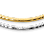 14k Two-tone Lightweight Reversible Omega Necklace Plus Heart Chain Extender