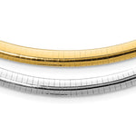 14k Two-tone Lightweight Reversible Omega Necklace Plus Heart Chain Extender
