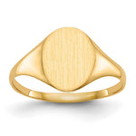 14k 8.5x Oval Closed Back Signet Ring