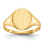 14k 9.5x Oval Closed Back Signet Ring