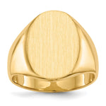 14k 14.0x Oval Closed Back Mens Signet Ring