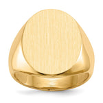 14k 15.5x Closed Back Mens Signet Ring