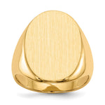 14k 16.0 x Oval Closed Back Mens Signet Ring