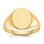 14k 9.5x Oval Open Back Signet Ring