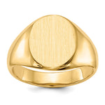 14k 11.5x Oval Open Back Signet Ring