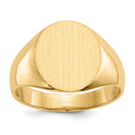 14k 11.5x Oval Open Back Mens Signet Ring