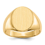 14k 12.5x Oval Open Back Mens Signet Ring