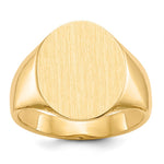 14k 14.0x Oval Open Back Mens Signet Ring