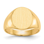 14k 13.0x Oval Closed Back Mens Signet Ring