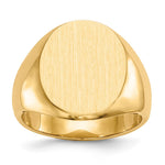 14k 14.5x Oval Closed Back Mens Signet Ring