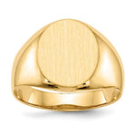 14k 12.0x Oval Open Back Mens Signet Ring