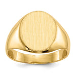 14k 10.5x Oval Closed Back Signet Ring