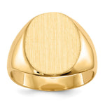 14k 12.0x Oval Closed Back Signet Ring