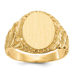 14k 10.5x Oval Closed Back Mens Signet Ring