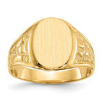 14k 11.0x Oval Closed Back Mens Nugget Signet Ring