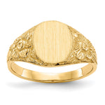 14k 8.0x Oval Open Back Signet Ring