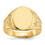 14k 15.0x Open Back Men's Signet Ring