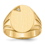 14k 14.0x Open Back VS Diamond Mens Signet Ring