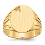14k 14.0x Open Back AAA Diamond Mens Signet Ring