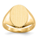 14k 9.5x Closed Back Size 4.5 Oval Signet Ring