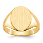 14k 10.0x Oval Closed Back Signet Ring