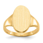14k 9.0x Oval Closed Back Signet Ring