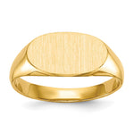 14k 6.25x Closed Back Size 4 Oval Signet Ring
