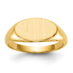 14k 6.5x Open Back Size 4 Oval Signet Ring