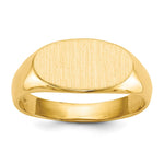 14k 13.5x East-West Oval Open Back Signet Ring