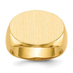 14k 20.5x Oval Open Back Mens Signet Ring